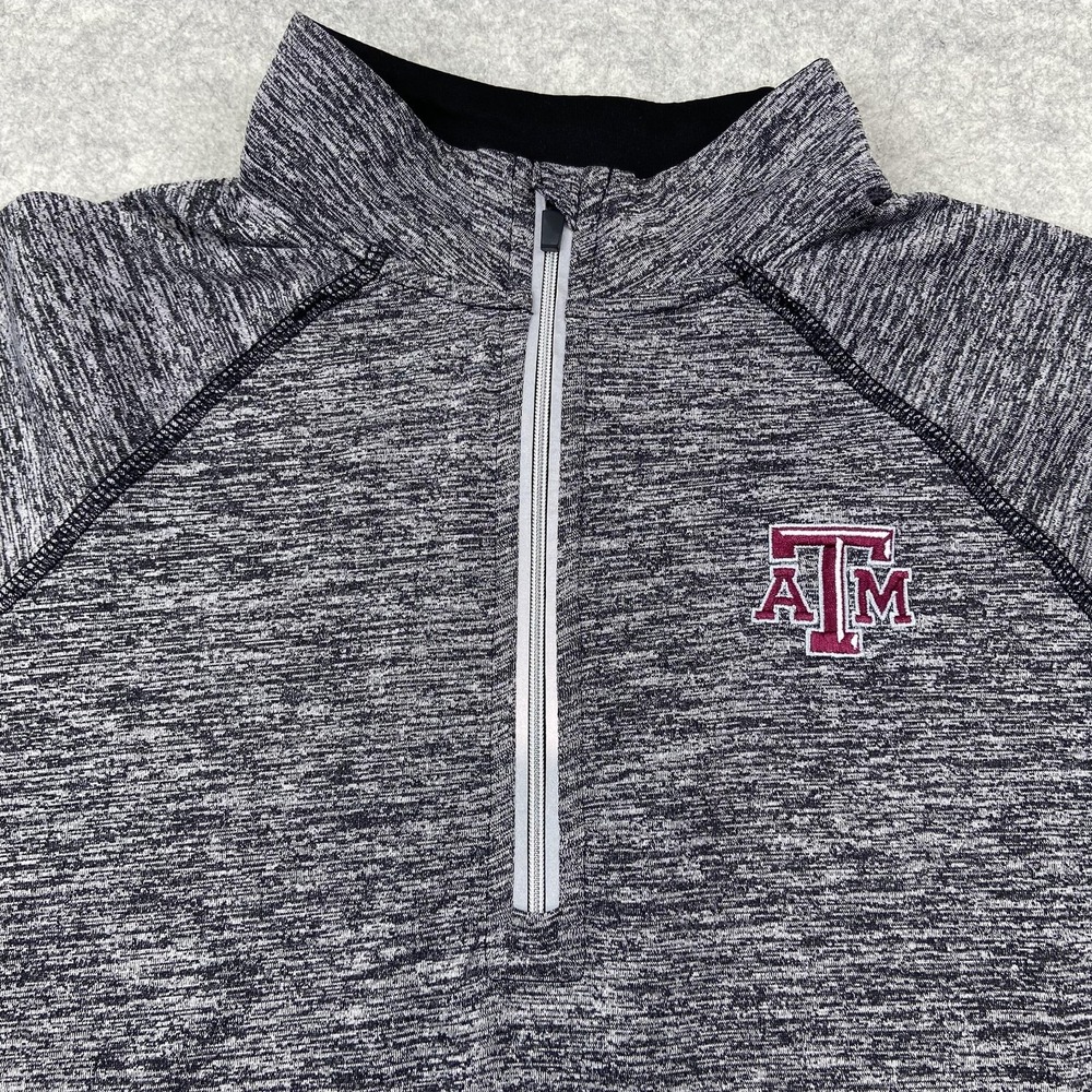 Texas A&M Aggies Shirt Womens XS Gray Black NCAA Football BAW Dry Tek 1/4 Zip - Picture 8 of 10
